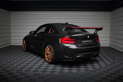 Carbon Spoiler With External Brackets Uprights + LED suitable for BMW M2 F87 / 2 / 2 M-Pack F22