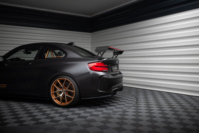 Carbon Spoiler With External Brackets Uprights + LED suitable for BMW M2 F87 / 2 / 2 M-Pack F22