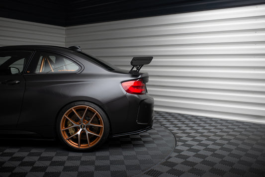 Karbonowy Spoiler Z Zewnętrznymi Wspornikami + LED pasujący do BMW M2 F87 / 2 / 2 M-Pack F22