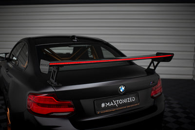 Carbon Spoiler With External Brackets Uprights + LED suitable for BMW M2 F87 / 2 / 2 M-Pack F22