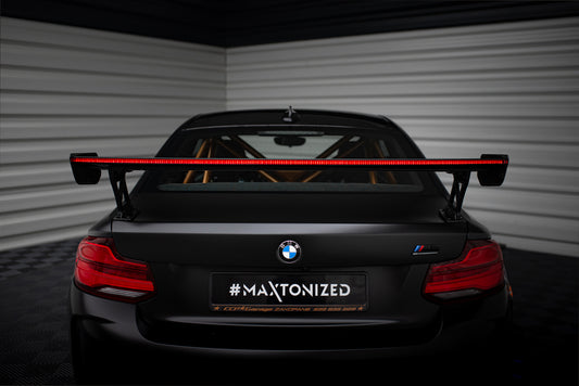 Karbonowy Spoiler Z Zewnętrznymi Wspornikami + LED pasujący do BMW M2 F87 / 2 / 2 M-Pack F22