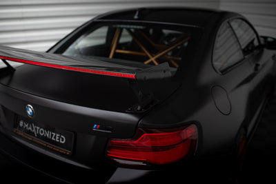 Carbon Spoiler With External Brackets Uprights + LED suitable for BMW M2 F87 / 2 / 2 M-Pack F22