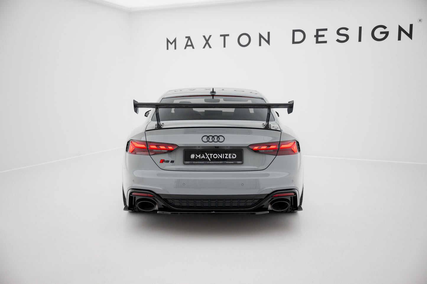 Carbon Spoiler With External Brackets Uprights V.1 suitable for Audi A5 / A5 S-Line / S5 / RS5 Coupe F5 / F5 Facelift