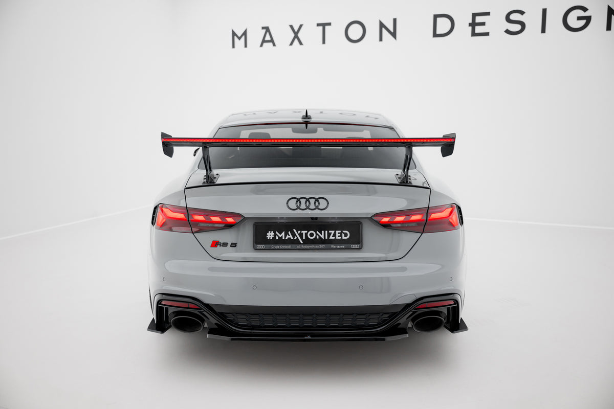 Carbon Spoiler With External Brackets Uprights V.1 + LED suitable for Audi A5 / A5 S-Line / S5 / RS5 Coupe F5 / F5 Facelift