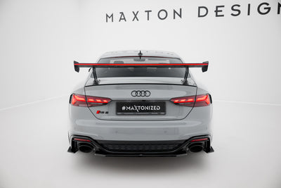 Carbon Spoiler With External Brackets Uprights V.1 + LED suitable for Audi A5 / A5 S-Line / S5 / RS5 Coupe F5 / F5 Facelift
