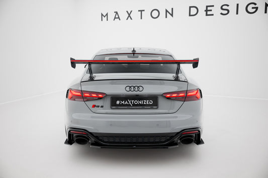 Karbonowy Spoiler Z Zewnętrznymi Wspornikami  V.1+ pasujący do LED Audi A5 / A5 S-Line / S5 / RS5 Coupe F5 / F5 Facelift