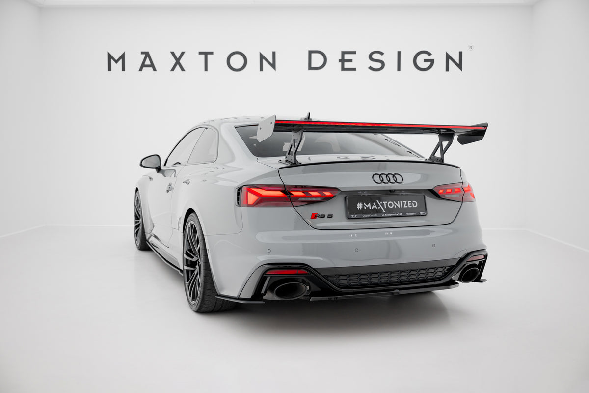 Carbon Spoiler With External Brackets Uprights V.1 + LED suitable for Audi A5 / A5 S-Line / S5 / RS5 Coupe F5 / F5 Facelift