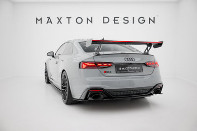 Carbon Spoiler With External Brackets Uprights V.1 + LED suitable for Audi A5 / A5 S-Line / S5 / RS5 Coupe F5 / F5 Facelift