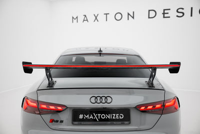 Carbon Spoiler With External Brackets Uprights V.1 + LED suitable for Audi A5 / A5 S-Line / S5 / RS5 Coupe F5 / F5 Facelift