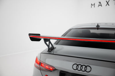 Carbon Spoiler With External Brackets Uprights V.1 + LED suitable for Audi A5 / A5 S-Line / S5 / RS5 Coupe F5 / F5 Facelift