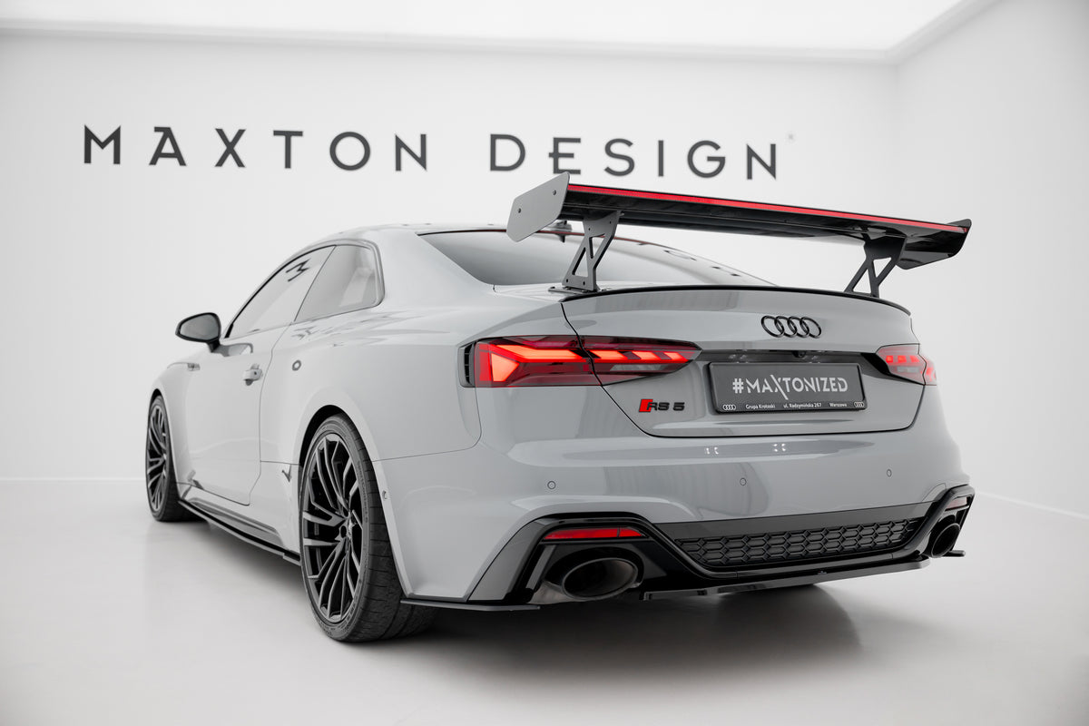 Carbon Spoiler With External Brackets Uprights V.1 + LED suitable for Audi A5 / A5 S-Line / S5 / RS5 Coupe F5 / F5 Facelift