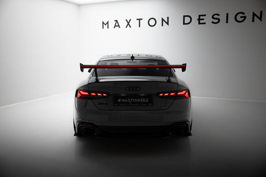 Karbonowy Spoiler Z Zewnętrznymi Wspornikami  V.1+ pasujący do LED Audi A5 / A5 S-Line / S5 / RS5 Coupe F5 / F5 Facelift