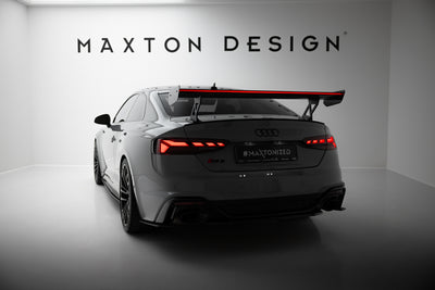 Carbon Spoiler With External Brackets Uprights V.1 + LED suitable for Audi A5 / A5 S-Line / S5 / RS5 Coupe F5 / F5 Facelift