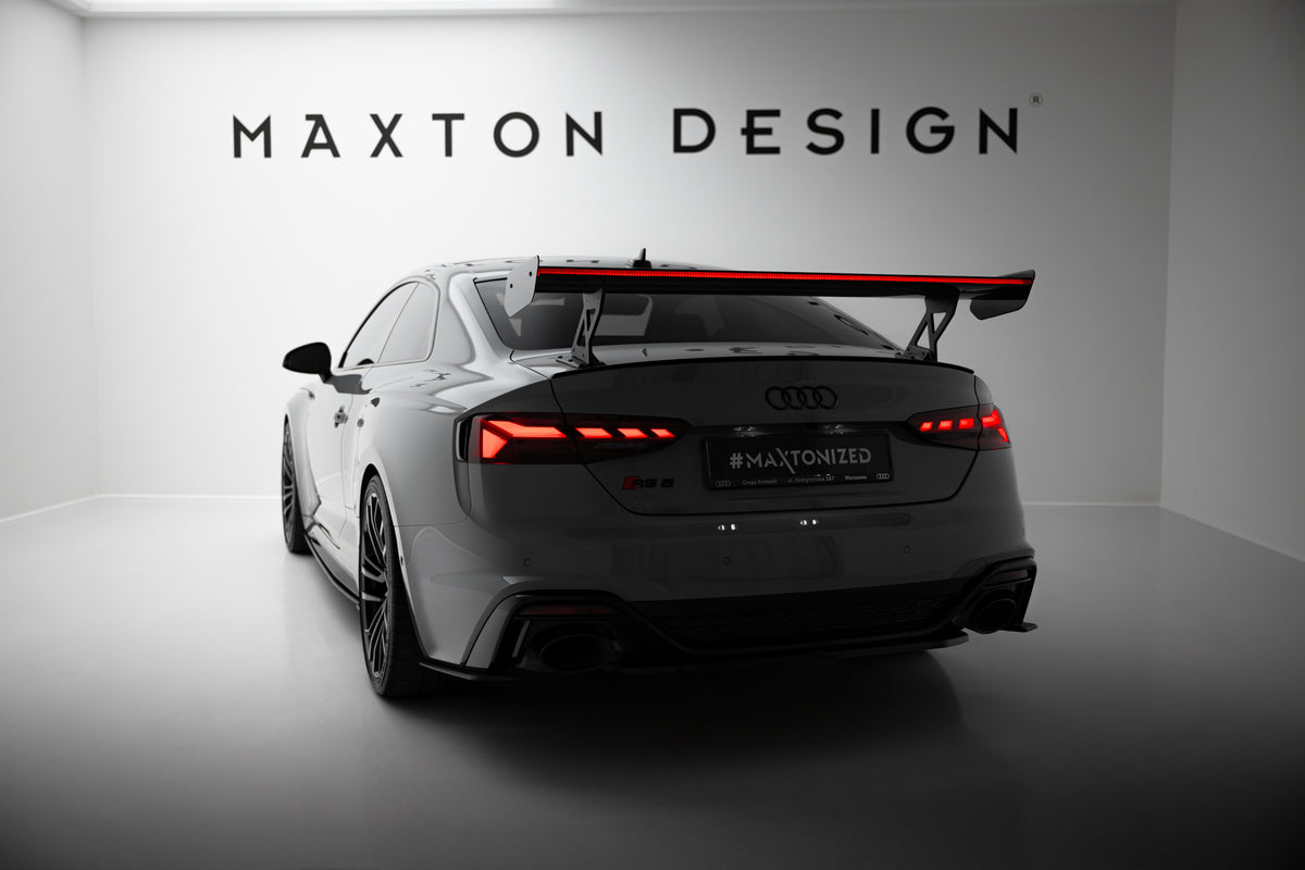Carbon Spoiler With External Brackets Uprights V.1 + LED suitable for Audi A5 / A5 S-Line / S5 / RS5 Coupe F5 / F5 Facelift
