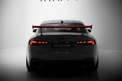 Carbon Spoiler With External Brackets Uprights V.1 + LED suitable for Audi A5 / A5 S-Line / S5 / RS5 Coupe F5 / F5 Facelift