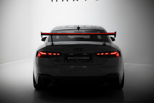 Carbon Spoiler With External Brackets Uprights V.1 + LED suitable for Audi A5 / A5 S-Line / S5 / RS5 Coupe F5 / F5 Facelift