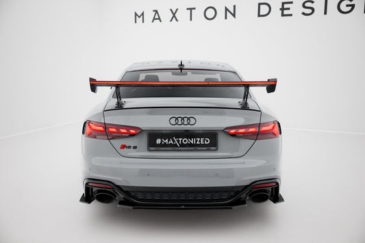 Karbonowy Spoiler Z Zewnętrznymi Wspornikami  V.2+ LED pasujący do Audi A5 / A5 S-Line / S5 / RS5 Coupe F5 / F5 Facelift