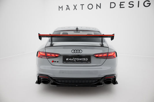 Karbonowy Spoiler Z Górnymi Mocowaniami + LED pasujący do Audi A5 / A5 S-Line / S5 / RS5 Coupe F5 / F5 Facelift