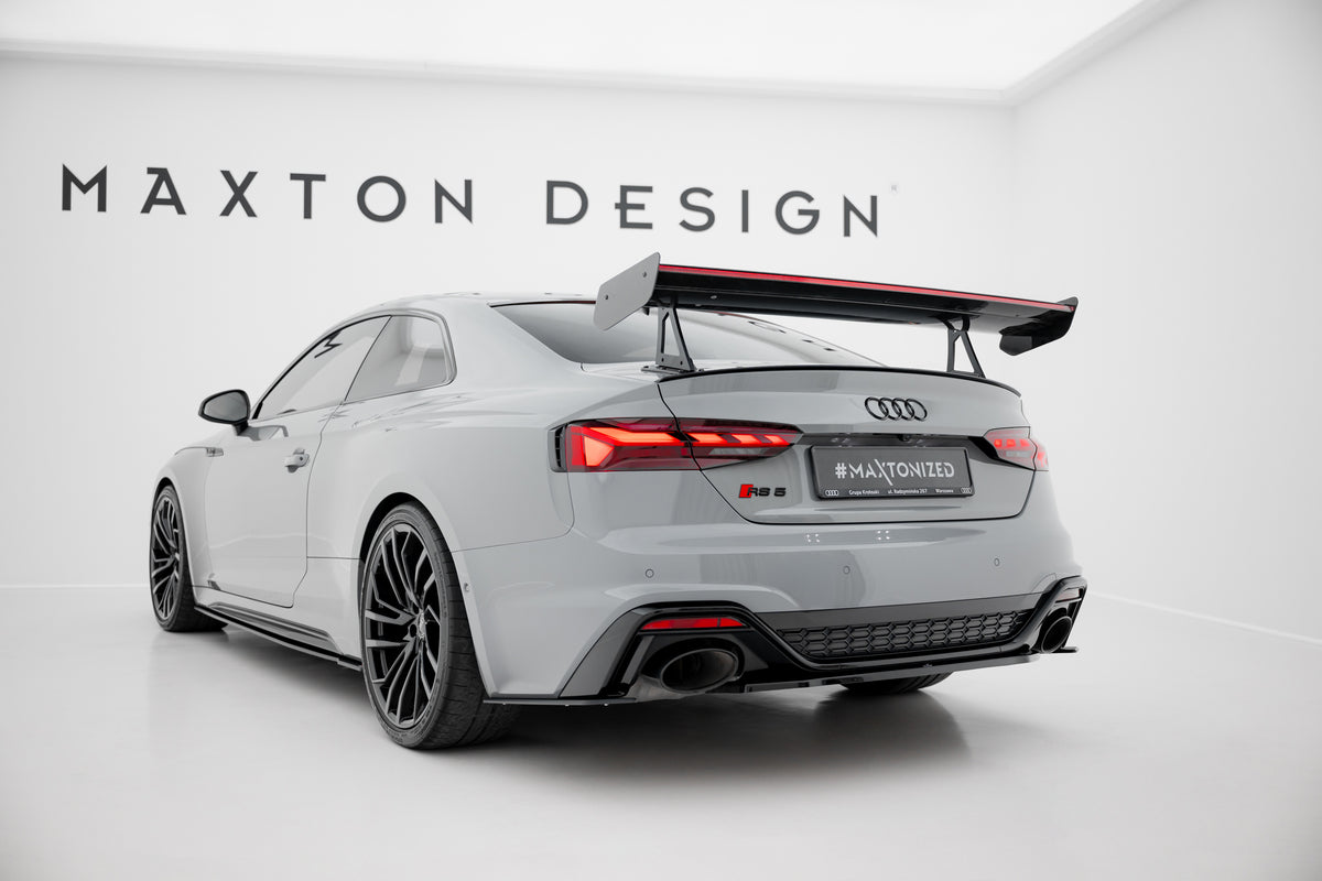 Carbon Spoiler With Upper Swan Mounting + LED suitable for Audi A5 / A5 S-Line / S5 / RS5 Coupe F5 / F5 Facelift