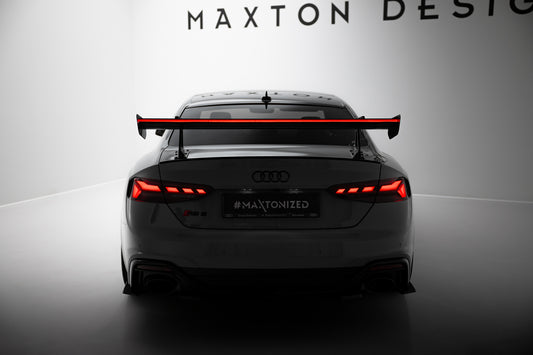Karbonowy Spoiler Z Górnymi Mocowaniami + LED pasujący do Audi A5 / A5 S-Line / S5 / RS5 Coupe F5 / F5 Facelift