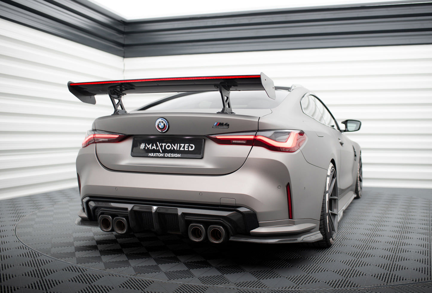 Carbon Spoiler With Internal Brackets Uprights + LED suitable for BMW M4 G82 / G82 Facelift / M440i / 4 M-Pack G22 / G22 Facelift
