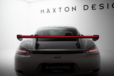 Karbonowy Spoiler Z Górnymi Mocowaniami V.2 + LED suitable for Porsche 718 Cayman 982c