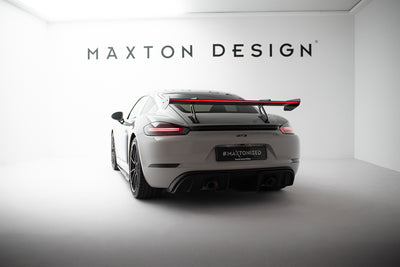 Carbon Spoiler With Upper Swan Mounting V.1 + LED suitable for Porsche 718 Cayman 982c