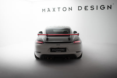Carbon Spoiler With Upper Swan Mounting V.1 + LED suitable for Porsche 718 Cayman 982c