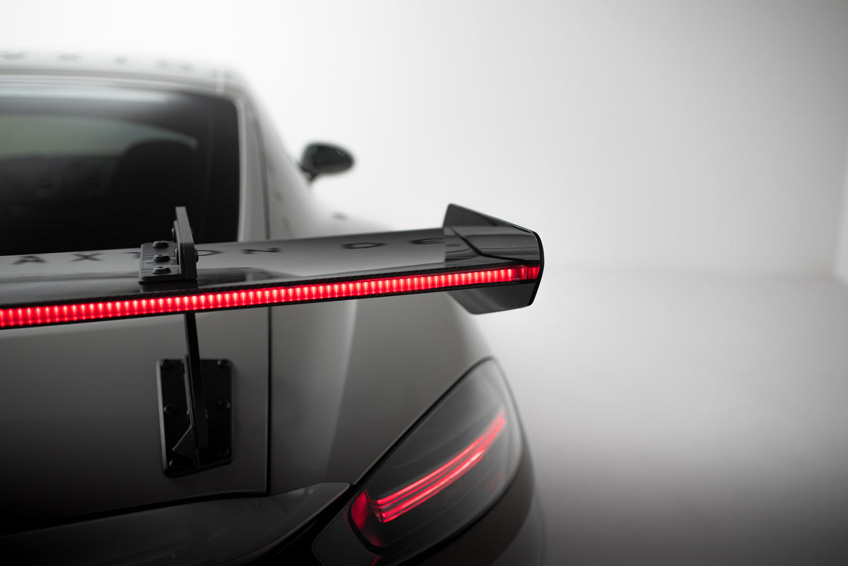 Carbon Spoiler With Upper Swan Mounting V.1 + LED suitable for Porsche 718 Cayman 982c