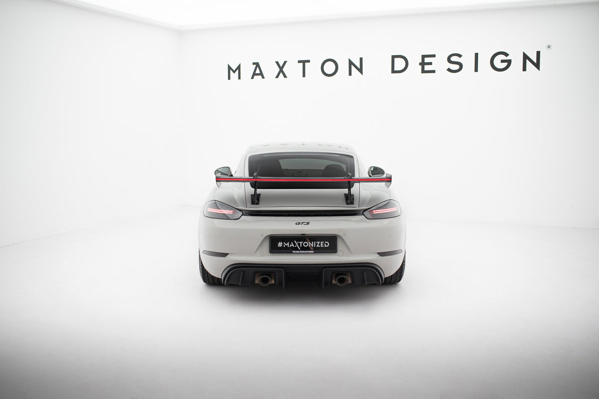 Carbon Spoiler With Upper Swan Mounting V.1 + LED suitable for Porsche 718 Cayman 982c