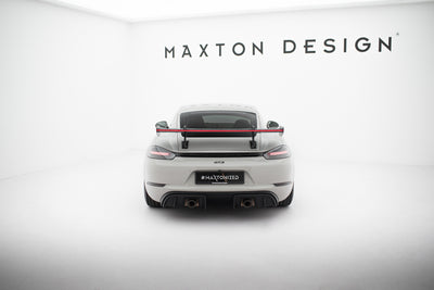 Carbon Spoiler With Upper Swan Mounting V.1 + LED suitable for Porsche 718 Cayman 982c