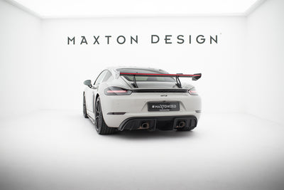 Carbon Spoiler With Upper Swan Mounting V.1 + LED suitable for Porsche 718 Cayman 982c