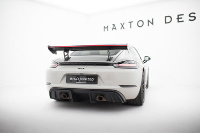 Carbon Spoiler With Internal Brackets Uprights V.2 + LED suitable for Porsche 718 Cayman 982c