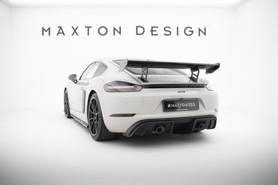 Carbon Spoiler With Internal Brackets Uprights V.2 suitable for Porsche 718 Cayman 982c