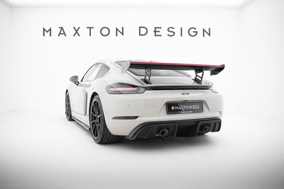 Carbon Spoiler With Internal Brackets Uprights V.2 + LED suitable for Porsche 718 Cayman 982c