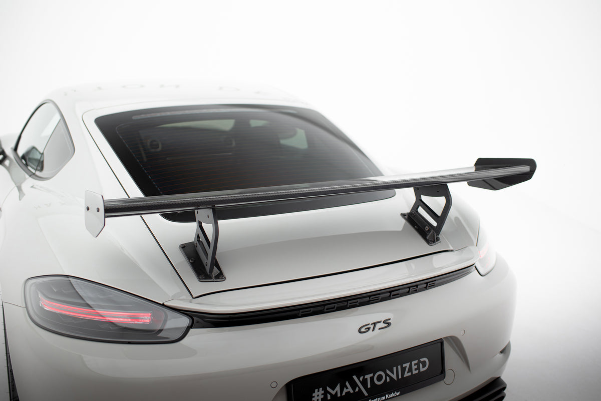 Carbon Spoiler With Internal Brackets Uprights V.2 suitable for Porsche 718 Cayman 982c