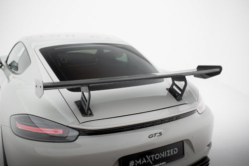 Carbon Spoiler With Internal Brackets Uprights V.2 suitable for Porsche 718 Cayman 982c