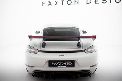 Carbon Spoiler With Internal Brackets Uprights V.2 + LED suitable for Porsche 718 Cayman 982c