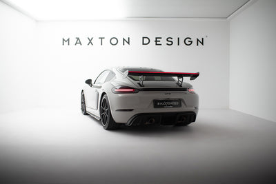 Carbon Spoiler With Internal Brackets Uprights V.2 + LED suitable for Porsche 718 Cayman 982c