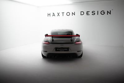 Carbon Spoiler With Internal Brackets Uprights V.2 + LED suitable for Porsche 718 Cayman 982c
