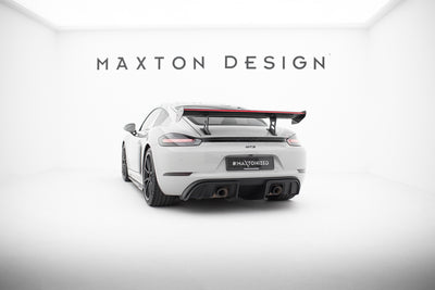 Carbon Spoiler With Internal Brackets Uprights V.1 + LED suitable for Porsche 718 Cayman 982c