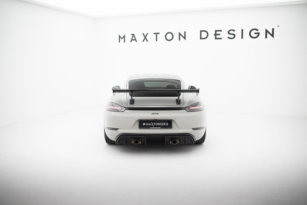 Carbon Spoiler With Internal Brackets Uprights V.1 suitable for Porsche 718 Cayman  982c