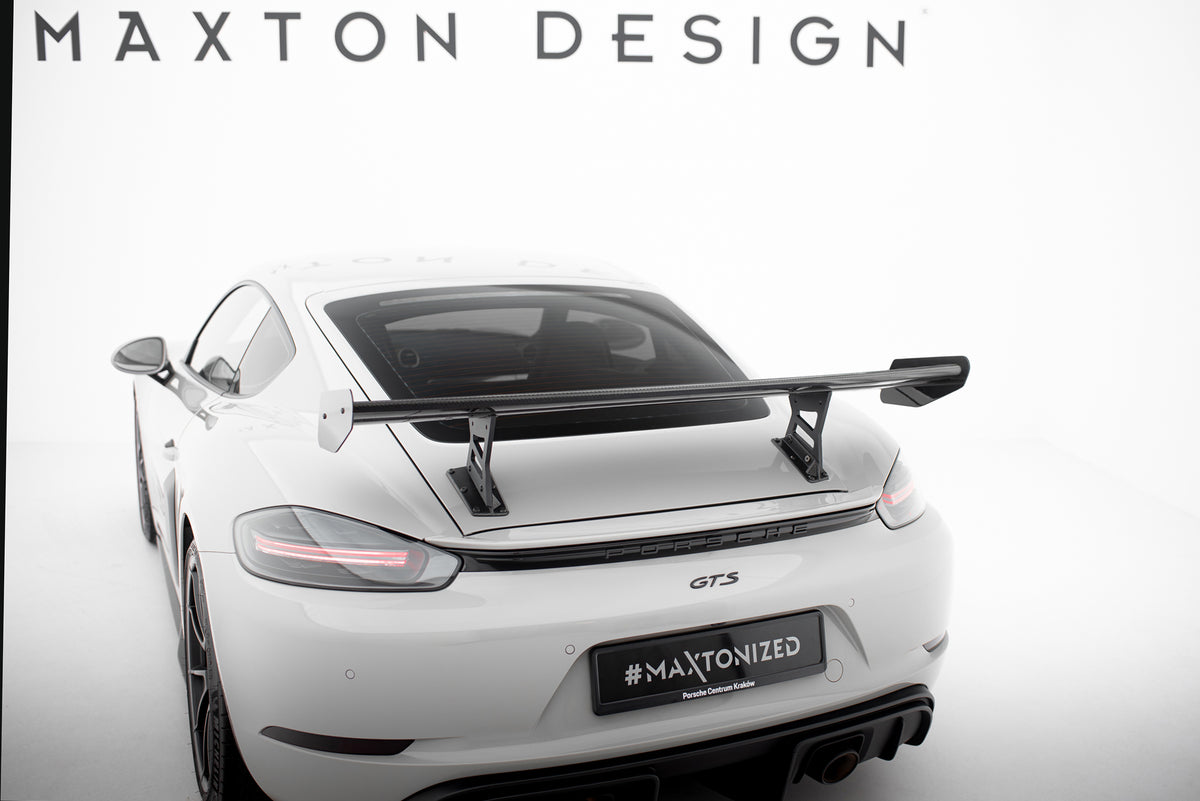 Carbon Spoiler With Internal Brackets Uprights V.1 suitable for Porsche 718 Cayman  982c