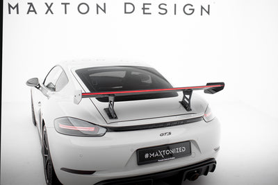 Carbon Spoiler With Internal Brackets Uprights V.1 + LED suitable for Porsche 718 Cayman 982c
