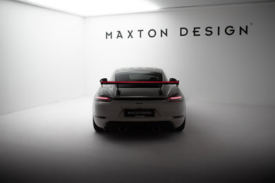 Carbon Spoiler With Internal Brackets Uprights V.1 + LED suitable for Porsche 718 Cayman 982c
