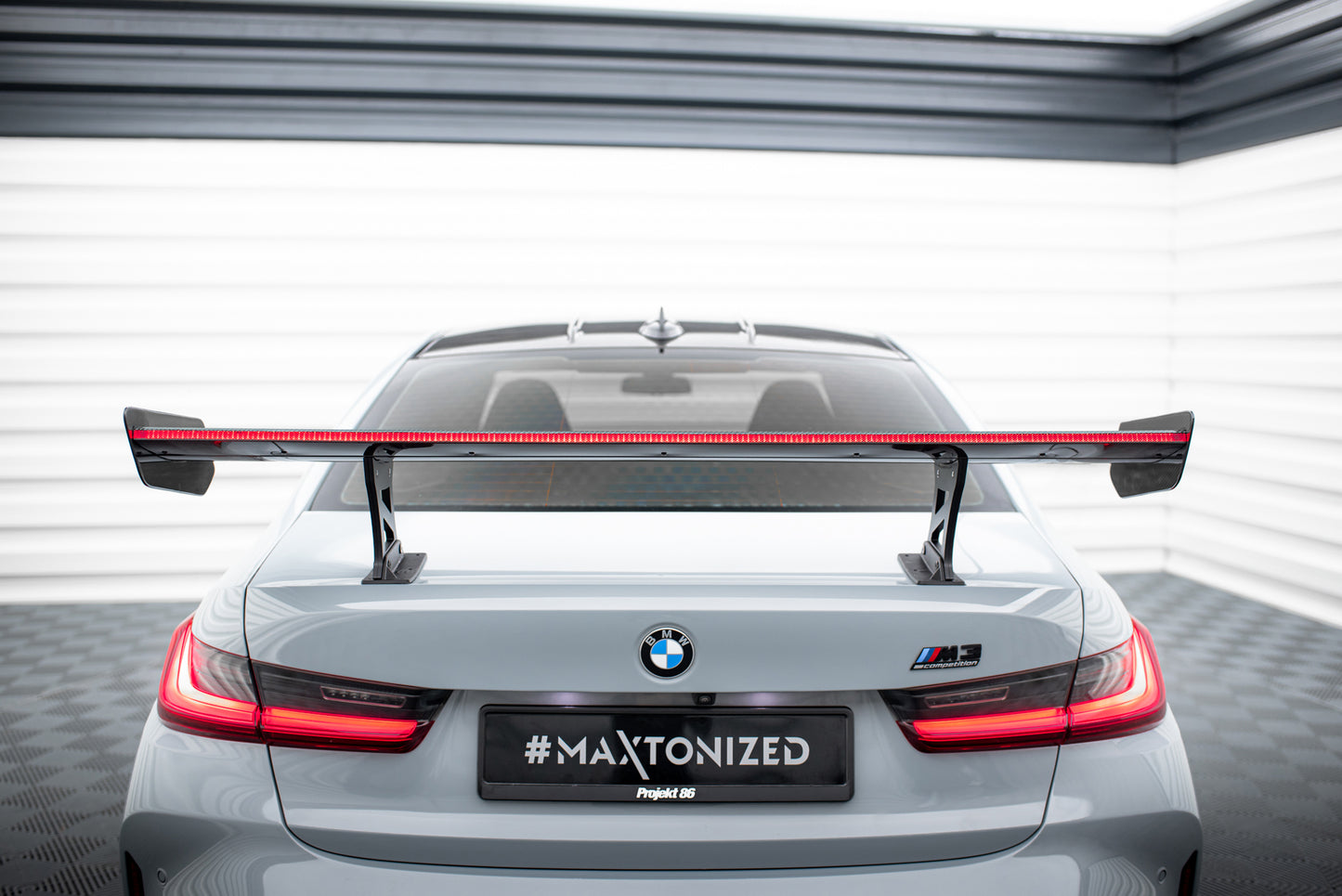 Carbon Spoiler With Internal Brackets Uprights + LED suitable for BMW M3 G80 / M340i G20 / 3 M-Pack G20 / 3 Standard G20