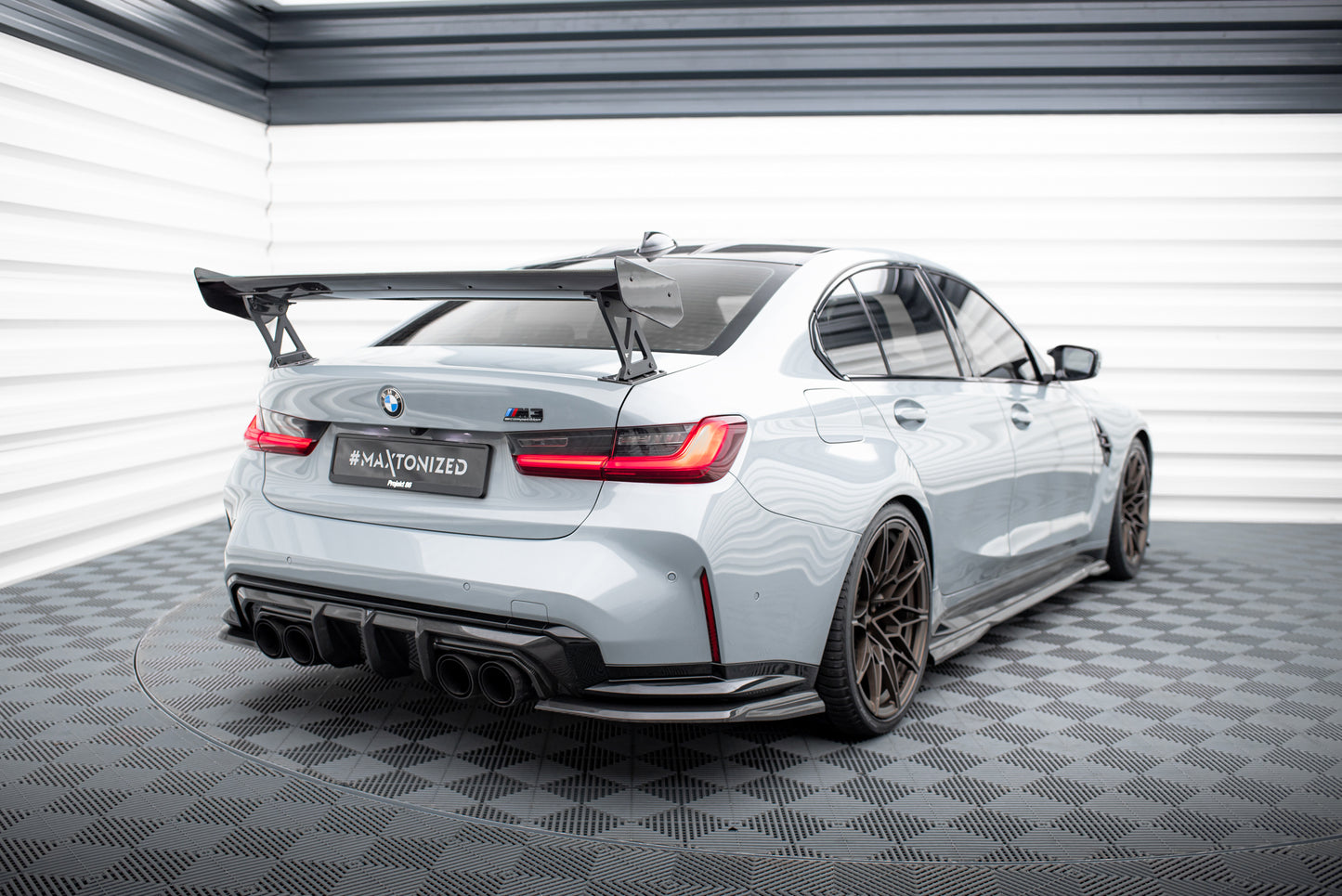 Carbon Spoiler With External Brackets Uprights suitable for BMW M3 G80 / M340i G20 / 3 M-Pack G20 / 3 Standard G20