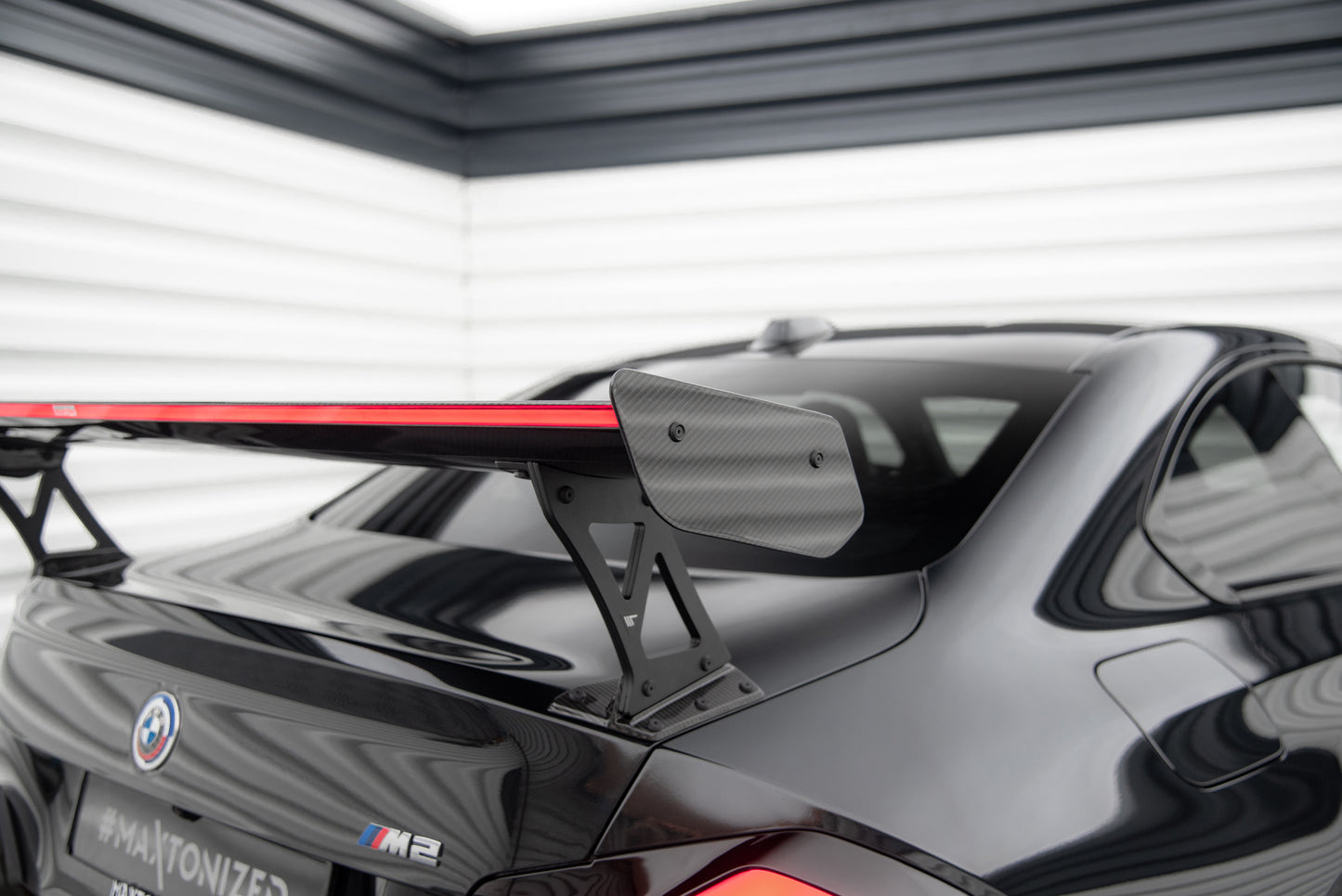 Carbon Fiber Spoiler With External Brackets Uprights +LED light suitable for BMW M2 G87 / M240i / 2 M-Pack / 2 Standard G42