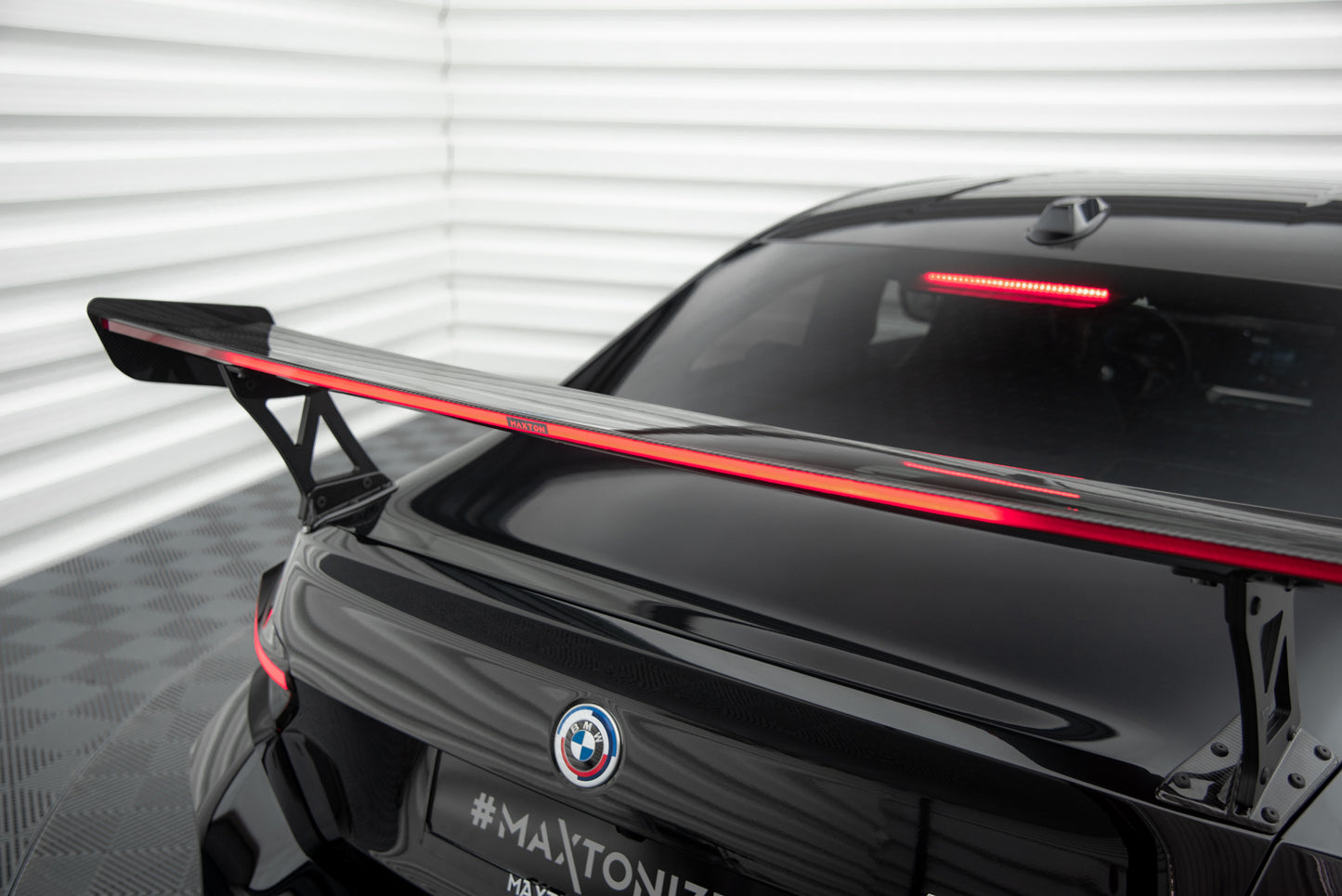 Carbon Fiber Spoiler With External Brackets Uprights +LED light suitable for BMW M2 G87 / M240i / 2 M-Pack / 2 Standard G42