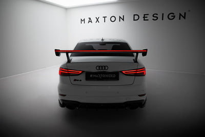 Carbon Spoiler With External Brackets Uprights + LED suitable for Audi A3 / A3 S-Line / S3 / RS3 Sedan 8V / 8V Facelift